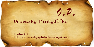 Oravszky Pintyőke névjegykártya